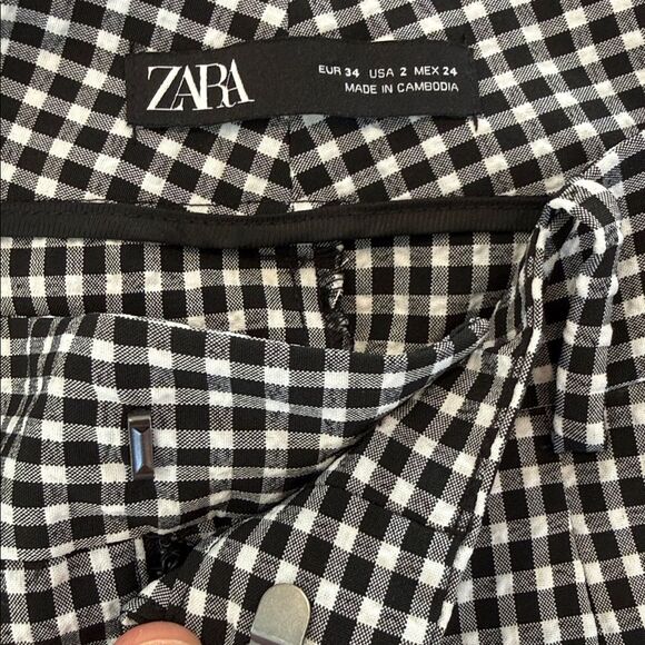 Zara Gingham Ankle Workwear Pant - Picture 8 of 8